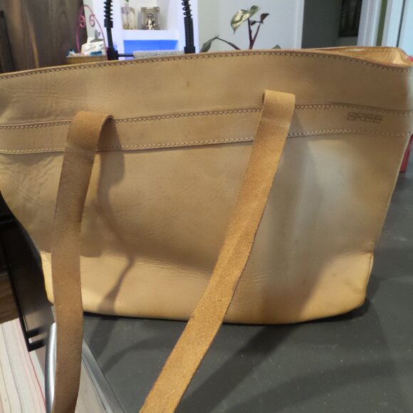 Bree Large Tan Brown Leather Vintage Tote Bag - Picture 3 of 5
